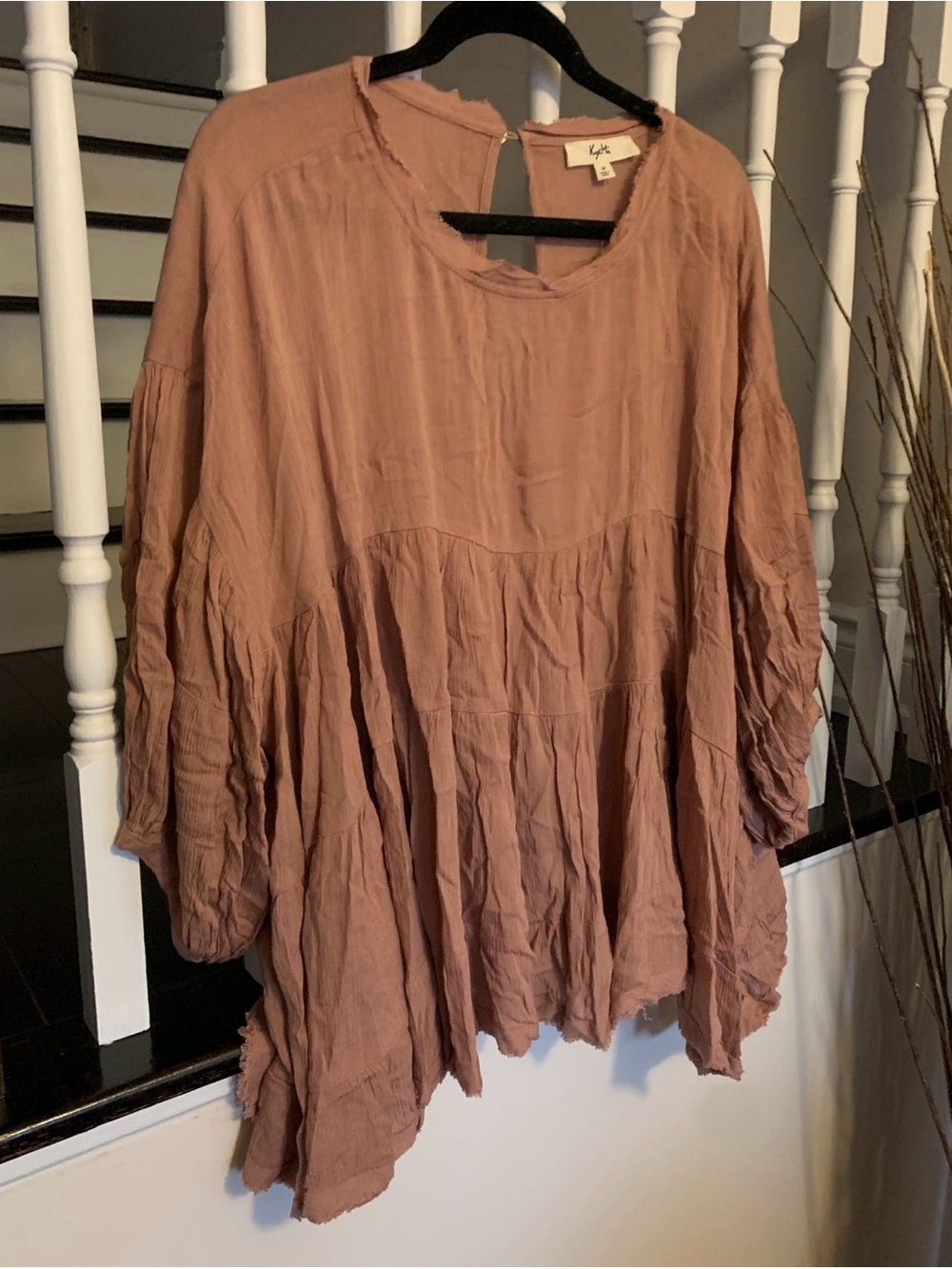 Lightweight Women's Tunic Top in Mauve Brown